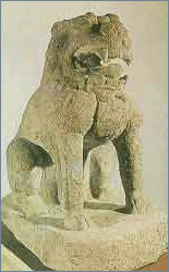 Stone lion statue dating back to Palhae